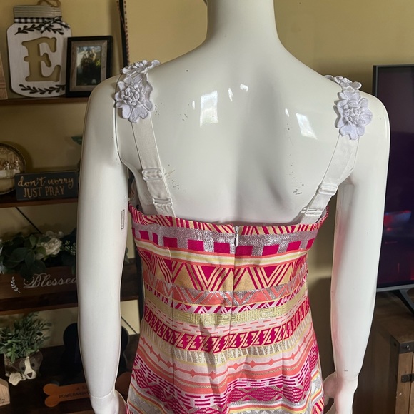 Laundry Women’s Pink & White Printed Mini Dress SZ 4💕✨ - Picture 8 of 15